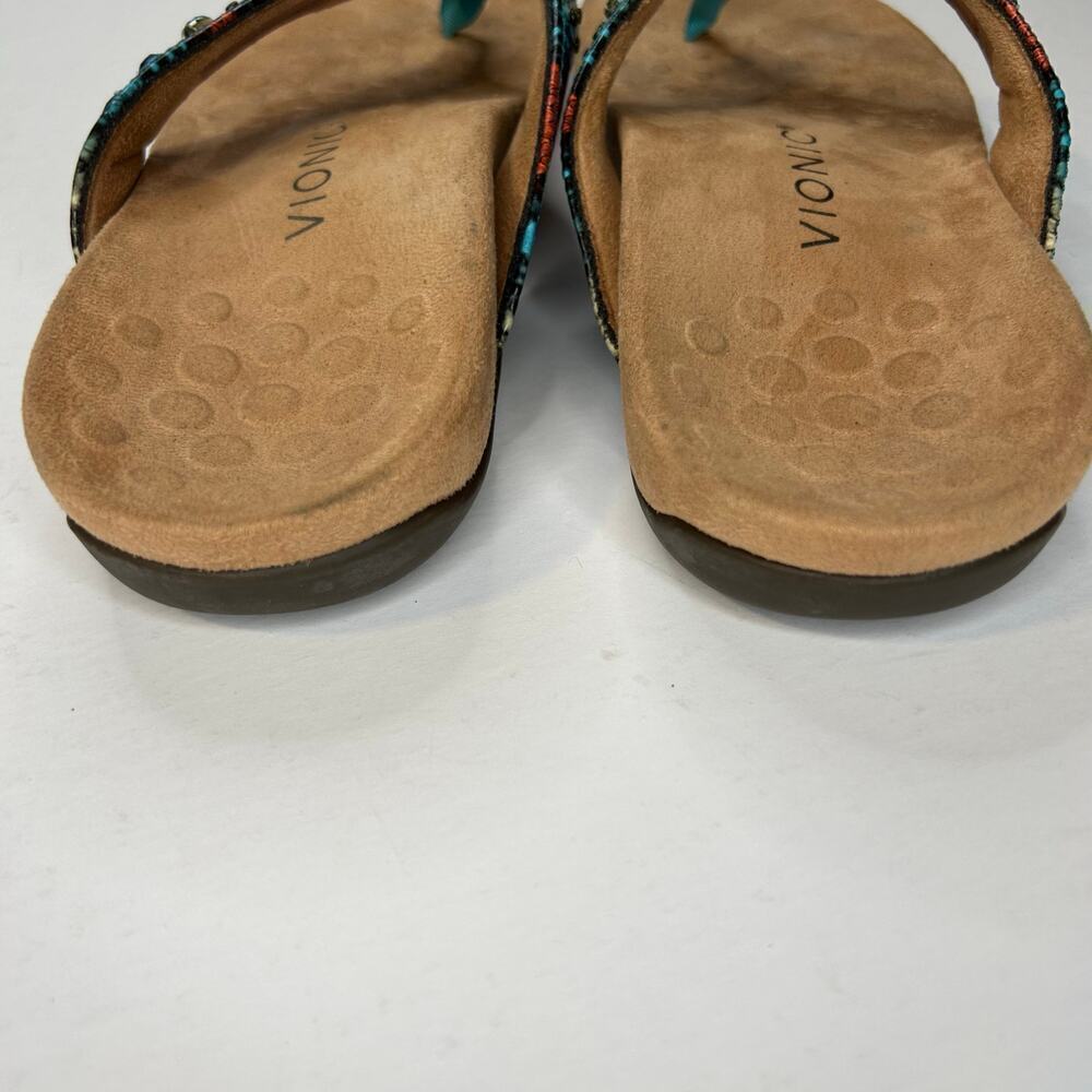 Vionic lucia multi colored jeweled teal red thongs like new condition size 6 - Picture 5 of 6